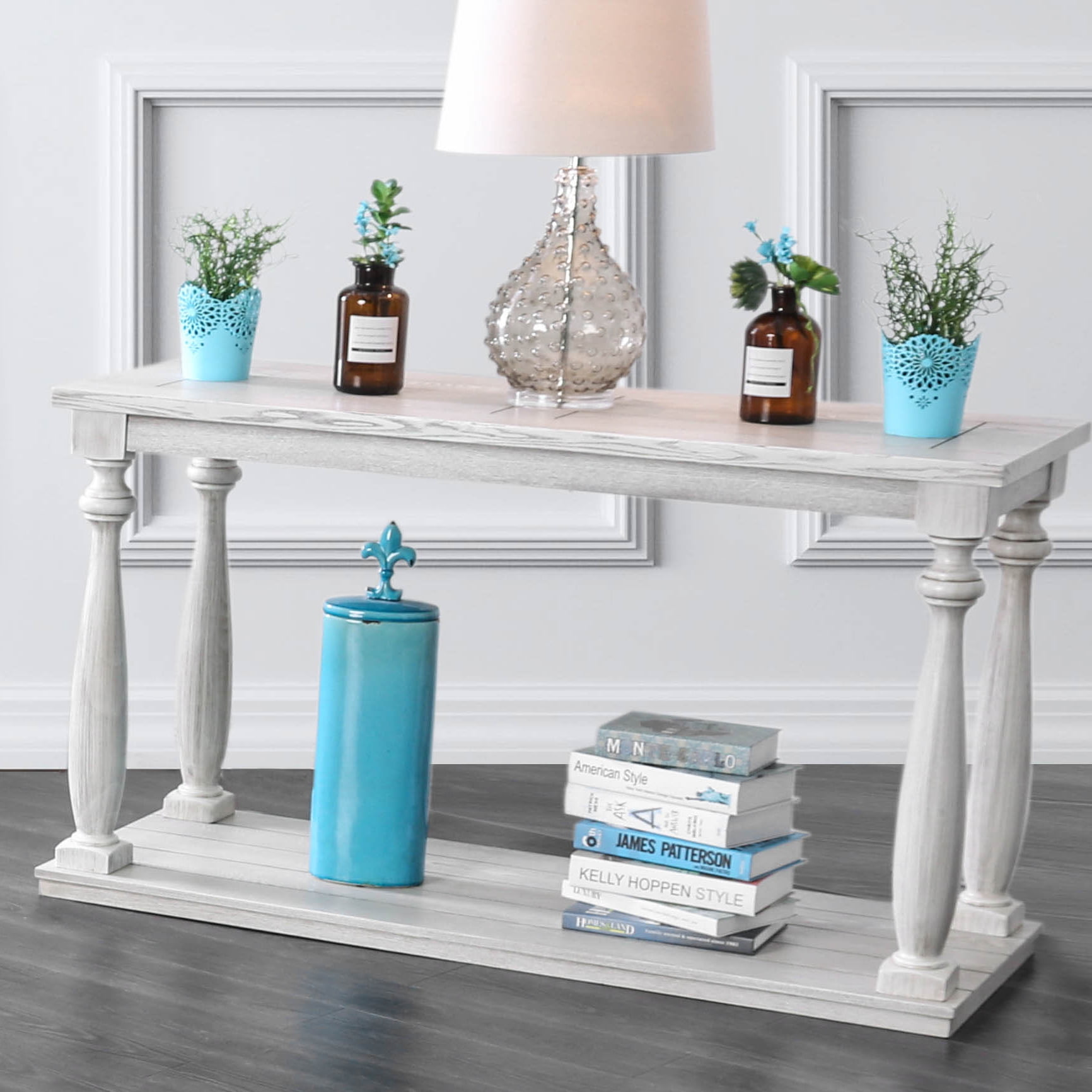 Furniture of America Avery Rustic Console Table, Antique White