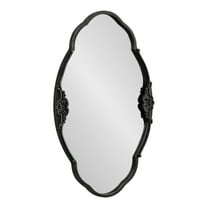 Kate and Laurel Novella Vintage Glam Ornate Mirror, 30 x 18, Black, Traditional Baroque Wall Mirror for Use as Decorative Bathroom Mirror or Fireplace Mantel Mirror
