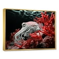 thumbnail image 2 of Designart "Black And Scarlet Cuttlefish In Monochrome" Coastal Coral Under Water Floater Framed Canvas Art Print, 2 of 5