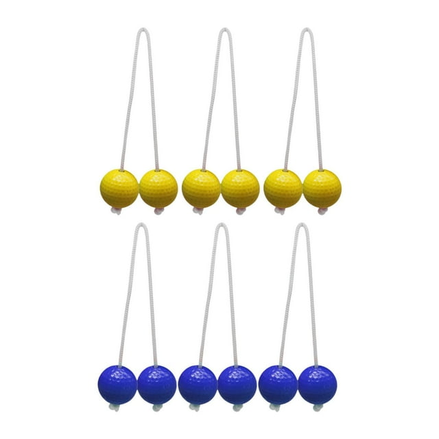 Siruishop 6 Pieces Ladder Balls Backyard Game Indoor or Outdoor Activities Replacement Yellow and Blue
