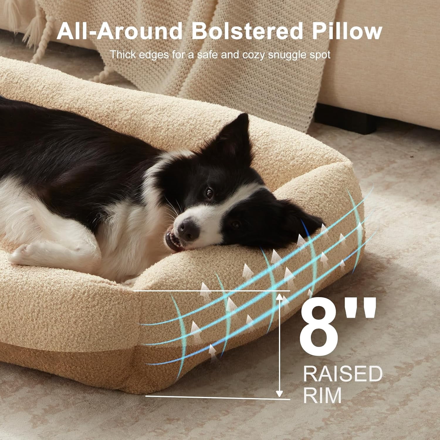 Large Orthopedic Pet Bed, Washable Kennel Mat with Removable Cover, Non-Slip Base Cushion for Medium and Large Dogs