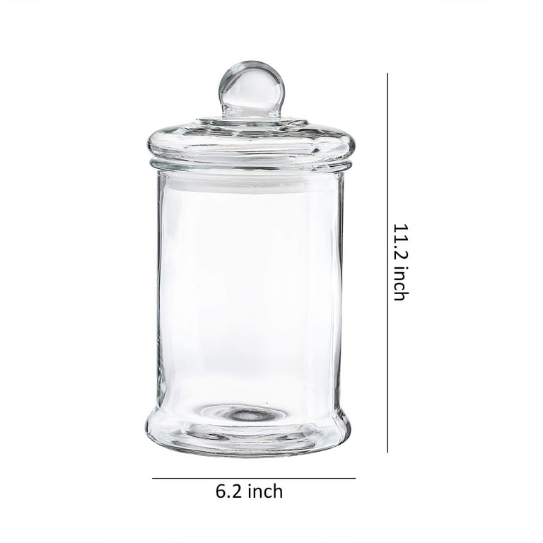 WHOLE HOUSEWARES Premium Glass Apothecary Jars w/ Lids