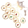 thumbnail image 2 of fastboy LED Christmas String Lights Santa Claus Elk Snowman Round Hoop Lamp Bell Waterproof USB Flash Bulb Garden Lawn, 2 of 6
