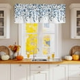 thumbnail image 2 of Valances for Windows Eucalyptus Leaves Plant on The Top Rod Pocket Short Curtain for bathroom living room bedroom Blue White 1 Panel 54x18in, 2 of 9
