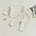 thumbnail image 2 of PENGXIANG Baby Boys 2PCS Pants Sets Long Sleeve  Neck Sweatshirt Tops Solid Color Pants Sets, 2 of 6