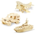 thumbnail image 1 of Puzzle de madera Georgie Porgy 3D para niños, biplano, todoterreno, 1 of 9