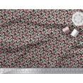 thumbnail image 3 of Soimoi Georgette Viscose Fabric Leaves & Poppy Floral Print Sewing Fabric Yard 42 Inch Wide, 3 of 6