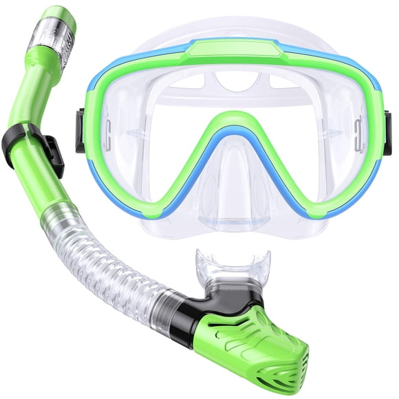 Conjunto de Snorkel Seovediary para Niños con Vidrio Panorámico Antivaho 4-16 años