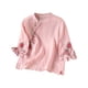 thumbnail image 1 of Vestidos Casuales Para Mujer, Blusas De Mujer De Moda Cárdigan informal de lino bordado para mujer, con botones, mangas cortas y cuello redondo, 1 of 3