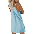 thumbnail image 3 of Womens Spaghetti Strap Romper Dress Built-in Shorts Athletic Sleeveless Cute Tennis Skorts Active Jumpsuit with Pockets (S, Light Blue), 3 of 7