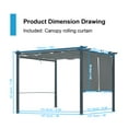 thumbnail image 6 of Aoodor 10 x 10 ft. Outdoor Pergola with Retractable Canopy and Sunshade Roller Curtains, Aluminum Frame Grape Trellis Pergola for Patio Backyard and Deck - Gray, 6 of 7