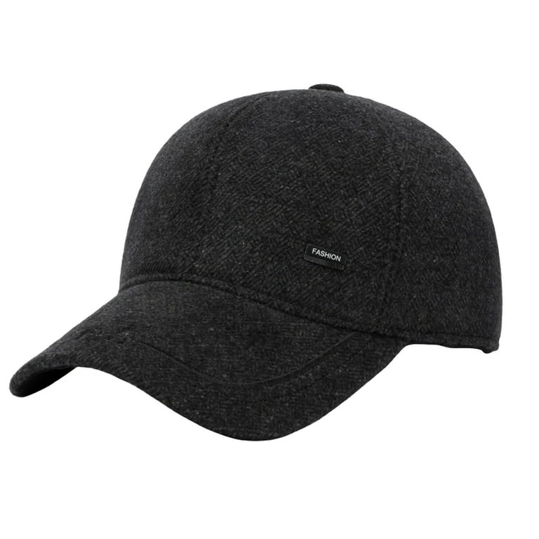 Men s Winter Baseball Cap Baseball Winter Hats with Ear Flaps for Men Outdoor Walk Running
