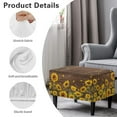thumbnail image 6 of Xoenoiee Sunflower Bee Wood Print Ottoman Covers Slipcover Rectangle Ottoman Protector Covers with Elastic Band for Footrest Foot Stool Furniture, Machine Washable, S, 6 of 7