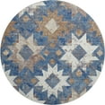 thumbnail image 2 of Addison Rugs Mayfield Premium Machine Washable Transitional Aztec Blue Round Rug, 8' x 8', 2 of 6