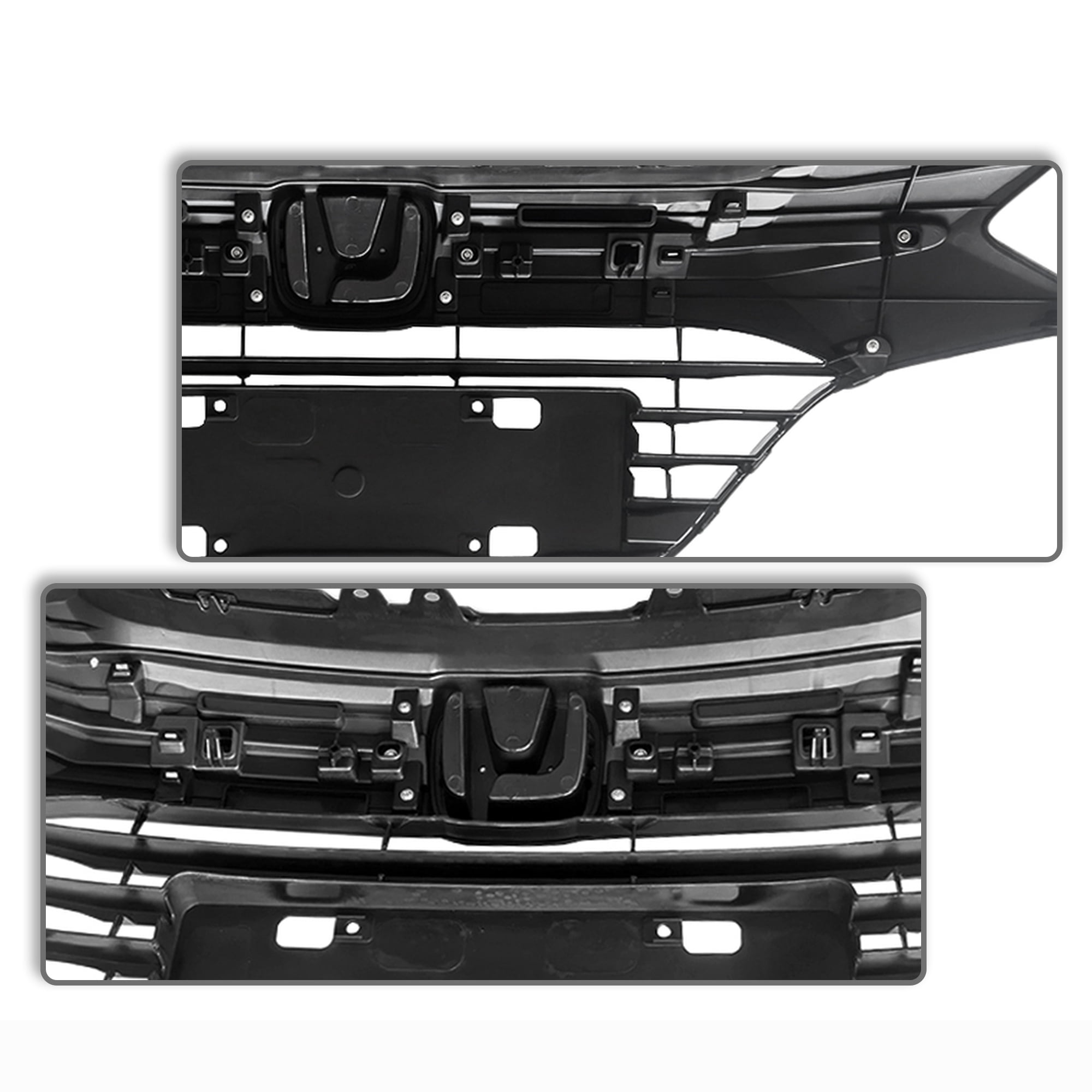 Front Bumper Grille Factory Style Black W/Chrome Grill Compatible