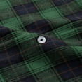thumbnail image 7 of Men's Button Down Shirt Casual Flannel Plaid Slim Fit Long Sleeve Spread Collar Lightweight Top Green 2X, 7 of 7