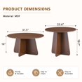 thumbnail image 4 of Nesting Coffee Table Set with Walnut Finish - Round Side Tables, 4 of 10