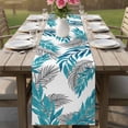 thumbnail image 4 of Blue Leaves Table Runner 90 Inches, Willow Leaf Abstract Plants Rustic Branch Bed Runner Dresser Scarves Tabletop for Indoor Outdoor Parties/Ceremony/Banquet, 13" x 90", 4 of 9