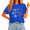 1-blue, variant on Cozymy Women T-shirt Colorful Star Pattern Graphic Tee Pop Art Style Top for Casual Daily Summer Outfit