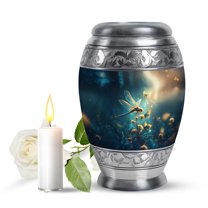 JAGASY Dragonfly Urn for Girl & Boy, Blue Small Urn for Ashes Adult Male & Female, Butterfly Flowers Decorative Urns for Human Ashes Keepsake, Miniature Cremation Urns for Friend, (3 Inch)