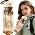 thumbnail image 4 of Torqee Clear Plastic Water Bottle,550ml Transparent Sports Bottle with Coffee Brown Flip Top Carry Lid,Reusable Leakproof Drink Bottle for Gym Travel Office Outdoor,6.4x20.5cm, 4 of 5