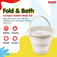 thumbnail image 2 of DOLU Foldable Baby Bath Bucket, Compact Toddler Wash Tub, Ages 6+ Months, Beige, 2 of 5