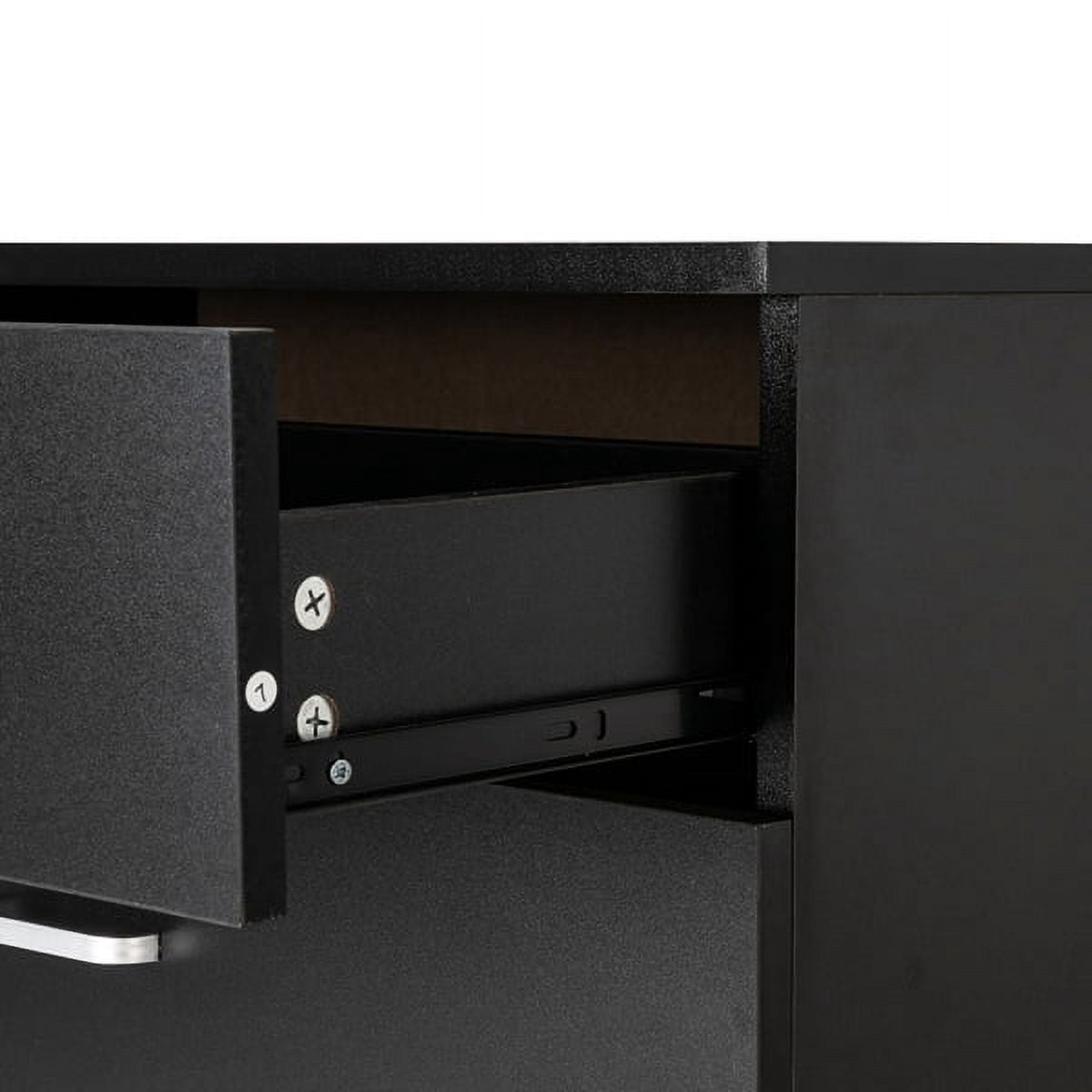 YDLW 3 Drawer Dresser for Bedroom, Black Wooden Chest of Drawers, Modern 4 Drawer Chest Storage Dresser for Closet, Living Room, Hallway