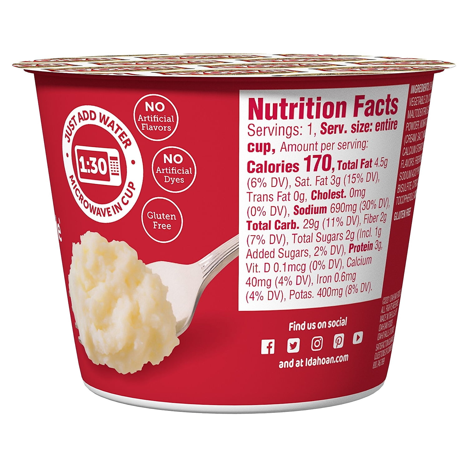 Idahoan® Buttery Homestyle® Mashed Potatoes Cup, 1.5 oz (Pack of 10)