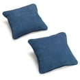 thumbnail image 2 of 18-inch Double-corded Solid Microsuede Square Throw Pillows with Inserts (Set of 2) - Indigo, 2 of 3