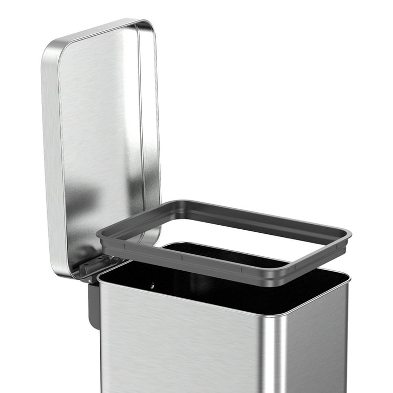 13 Gal. Metal Stainless Steel Square Trash Can Base 13HSS