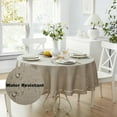 thumbnail image 2 of Newbridge Provence Lattice Cutwork Solid Color Textured Fabric Tablecloth, 70 Inch Round, Taupe, 2 of 9