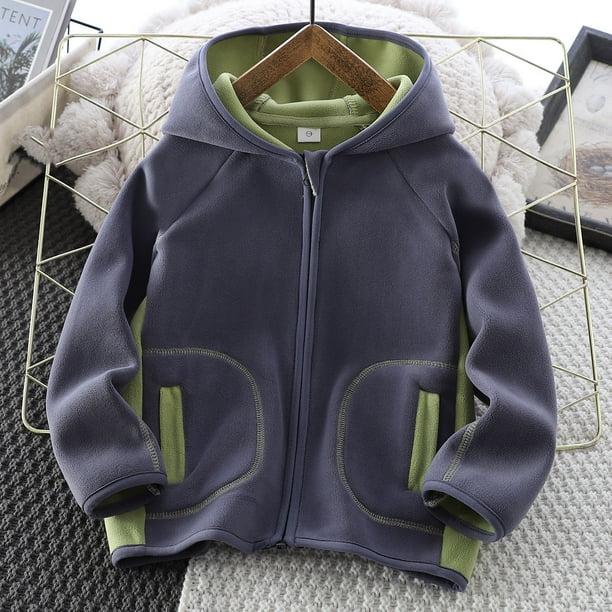 Cowsor Baby Kids Sherpa Jacket with Zipper, Cotton-Lined Fuzzy Outerwear Coat for Infant Toddler