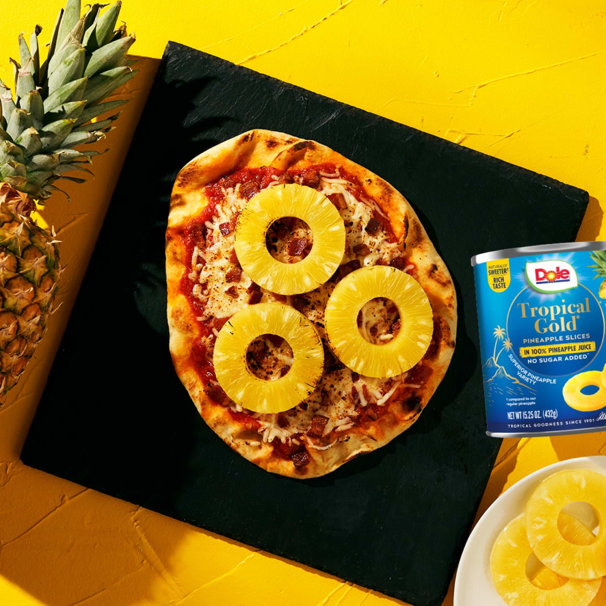 (5 pack) Dole Tropical Gold Pineapple Slices in 100% Pineapple Juice, 15 oz Can