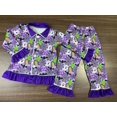 thumbnail image 1 of Conjunto de pijamas de nuevo diseño, patrón de Halloween, pantalones de manga larga para dormir, traje de hermano y hermana de dos piezas, 1 of 4