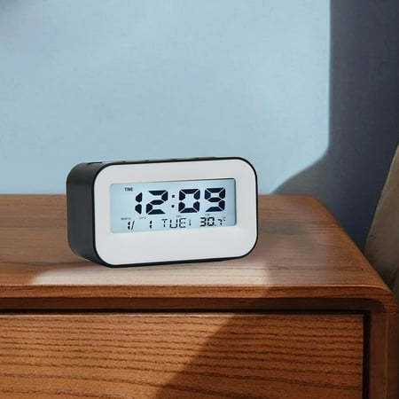 Electronic Alarm Clock with White Backlight Perpetual Calendar Student Wake Up HD Display Multiple