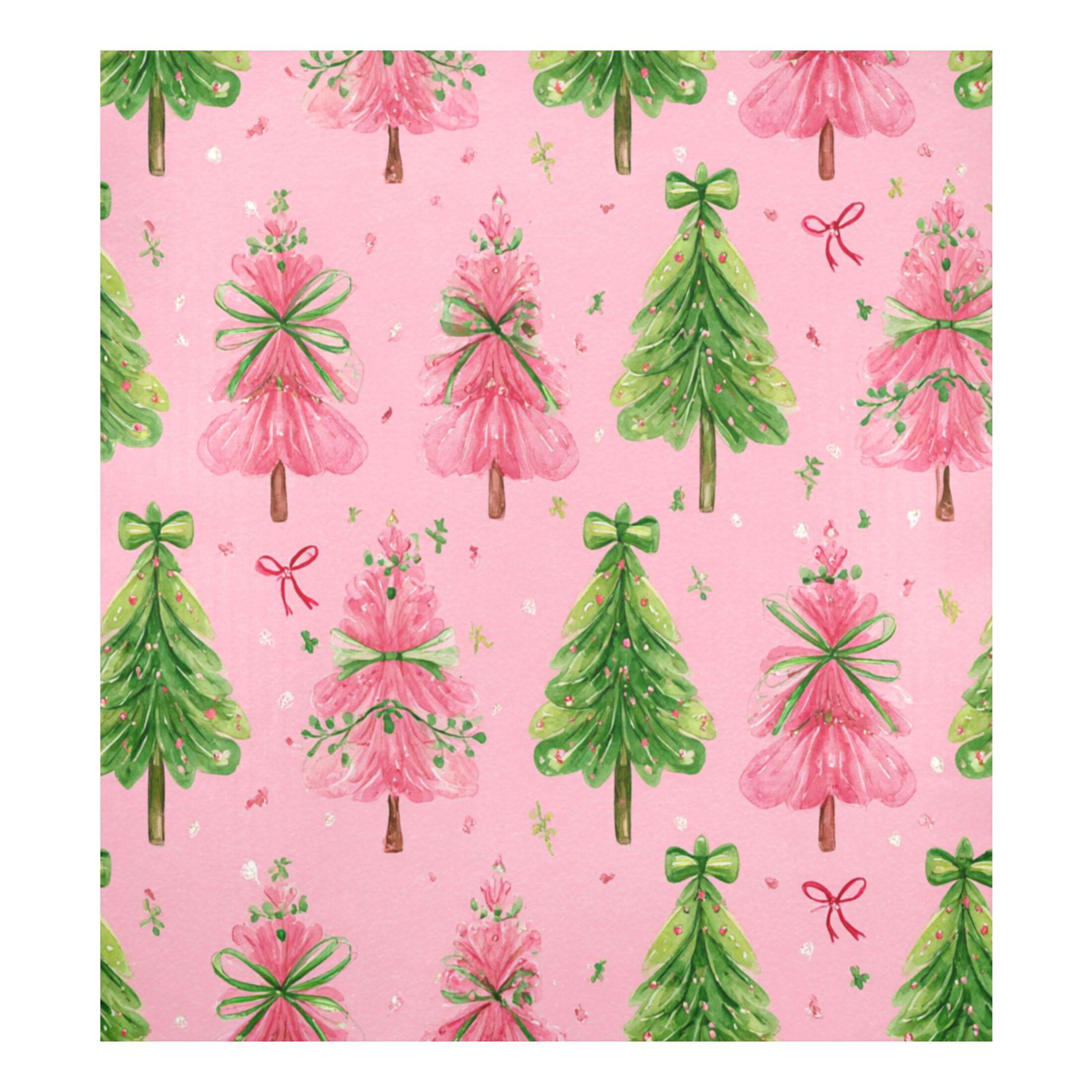 Dishwasher Magnetic Refrigerator Magnet Cover Sticker Home Decorative 23"x26" Pink Christmas Tree Pattern