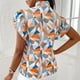 thumbnail image 4 of Blusa casual de manga corta con volantes y pajarita para mujer, 4 of 7