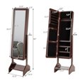 thumbnail image 2 of Costway Mirror Jewelry Cabinet Armoire Storage Organizer Shelf Rack Brown, 2 of 10