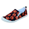 thumbnail image 6 of Womens Halloween Canvas Walking Shoes Pumpkin Low Top Fashion Sneakers Skeleton Casual Slip on Loafers Flats, 6 of 7