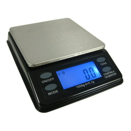 Mini Bench Digital Pocket Scale, 1000 x 0.1gm, Black/Silver, Backlit LCD display By US