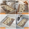 thumbnail image 4 of Kitchen Runner Rugs, Country Star Farm House Barrel 3'x5' Throw Rug with Tassels, Berry Retro Wooden Washable Soft Floor Carpet Runner for Hallway Bedroom Bathroom Laundry Room, 4 of 9