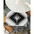 thumbnail image 3 of Outdoor Tablecloth with Umbrella Hole, Gray Boho Spillproof Waterproof Outdoor Table Cover, Southwestern Ethnic Abstract Geometric Patio Tablecloths for Party/Garden/Picnic, Round 54 inch, 3 of 9