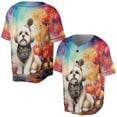 thumbnail image 3 of Hello 2025 Shih Tzu Celebrates Happy New Year Firework Balloon All Over Print 3D Baseball Shirt Lion Dog Lover Gifts Softball Sport - 02024, 3 of 6