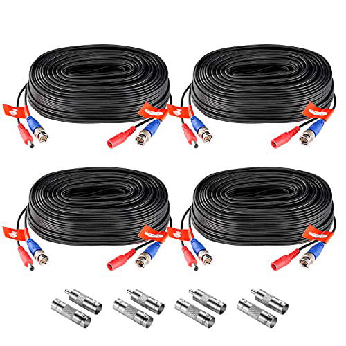 ZOSI 65FT 20M CCTV Cable bnc RCA Video & Power Cable for Home Office Security Surveillance Cameras dvr System Accessory White 