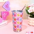 thumbnail image 4 of Whaline Valentine's Day Conversation Heart Tumbler Stainless Steel Travel Tumbler with Lid Straw Brush Candy Heart Coffee Mug Cup For Anniversary Women Girlfriend Wife, 4 of 6