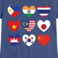 thumbnail image 3 of Instant Message - AAPI Heart Flags  - Toddler And Youth Girls Short Sleeve Graphic T-Shirt, 3 of 6
