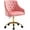 Peach, variant on Velvet Office Swivel Chair, Vanity Fabric Desk Pretty Fancy Gold Office Chairs for Girls, 360 ° Swivel Height Adjustable Reception Chair (Pink)
