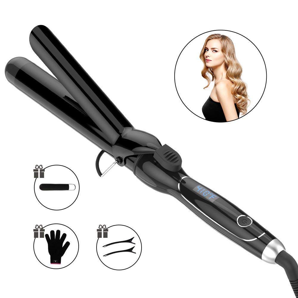 MiroPure Curling Iron 1 1/4inch, Curling Wand with ExtraSmooth Tourmaline Ceramic Coating, 6