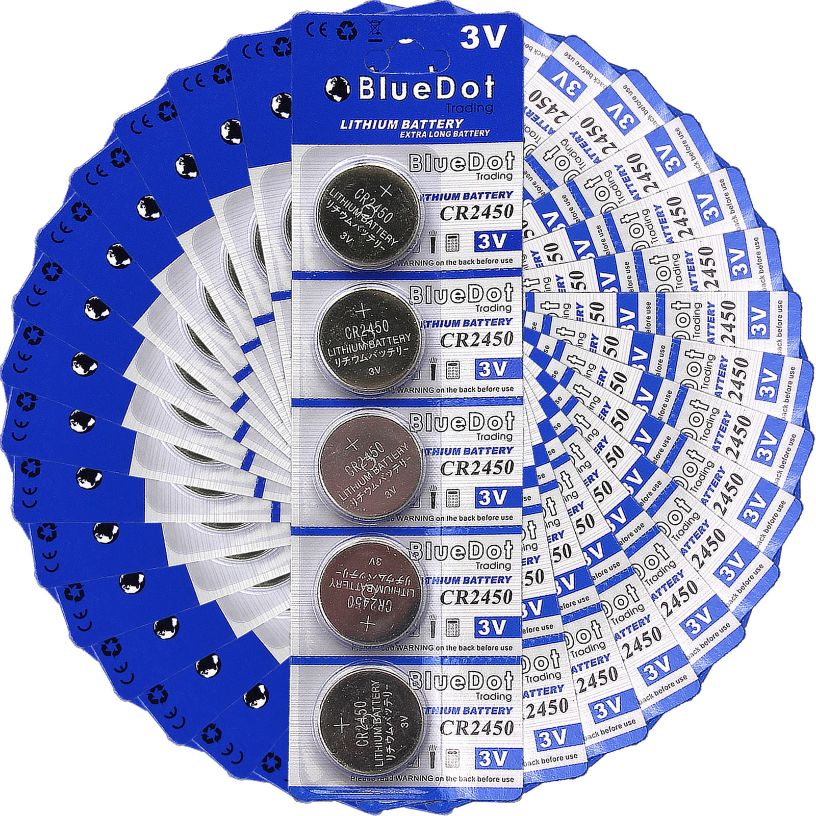 BlueDot Trading CR2450 (also known as CR5029LC) Lithium Manganese