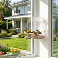 thumbnail image 5 of Rewenti Transparent Triangular House Acrylic Bird Feeder Clear Window Pet Bird Feeding Station, 5 of 5